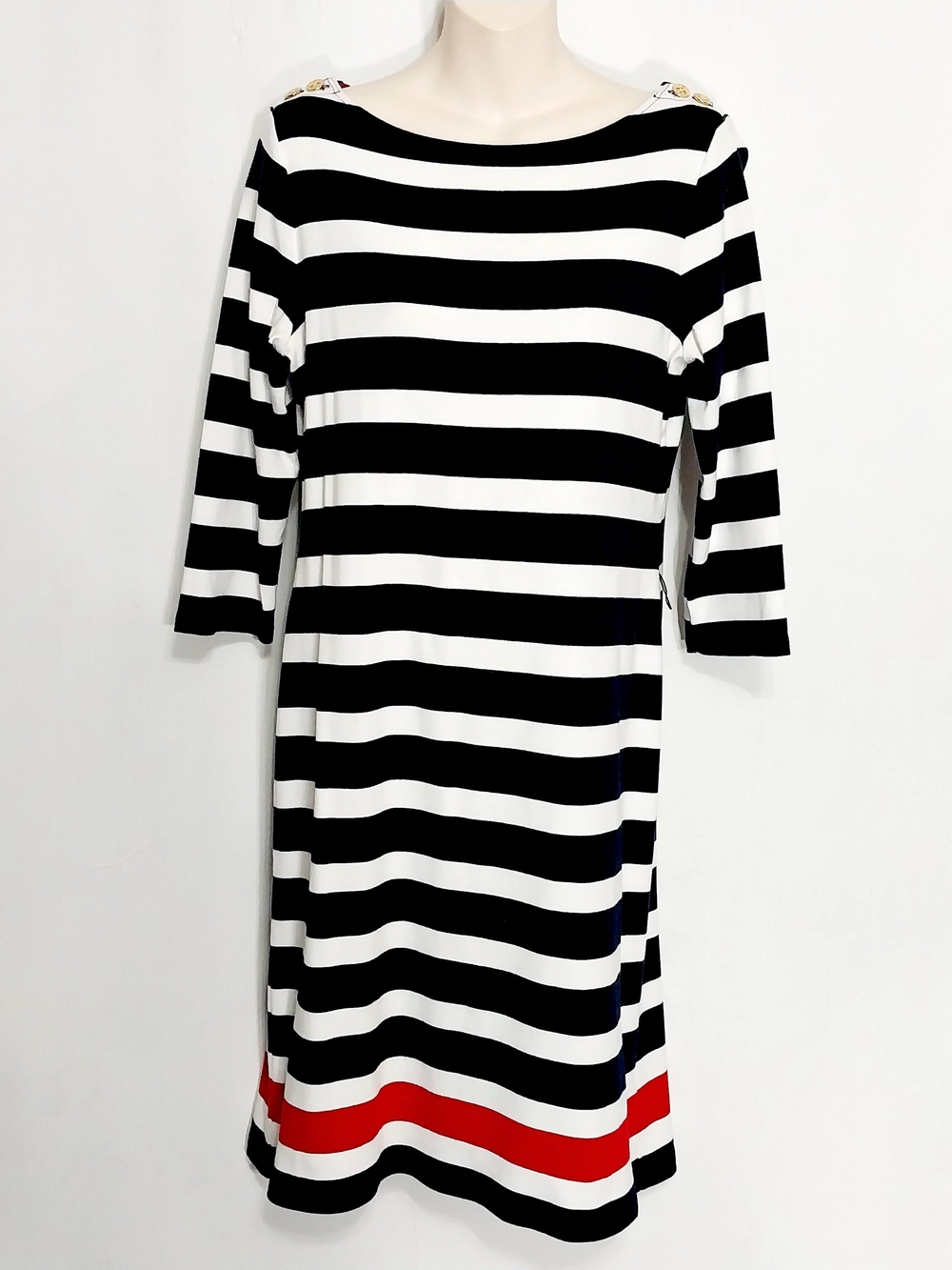 🔵BOGO FREE🔵Lauren Ralph Lauren Dress Striped 3/4 Sleeves Sz L